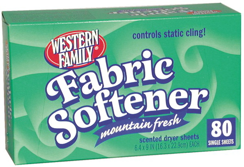 slide 1 of 1, Western Family Fabric Soft Sheets Mtn Fresh, 80 ct