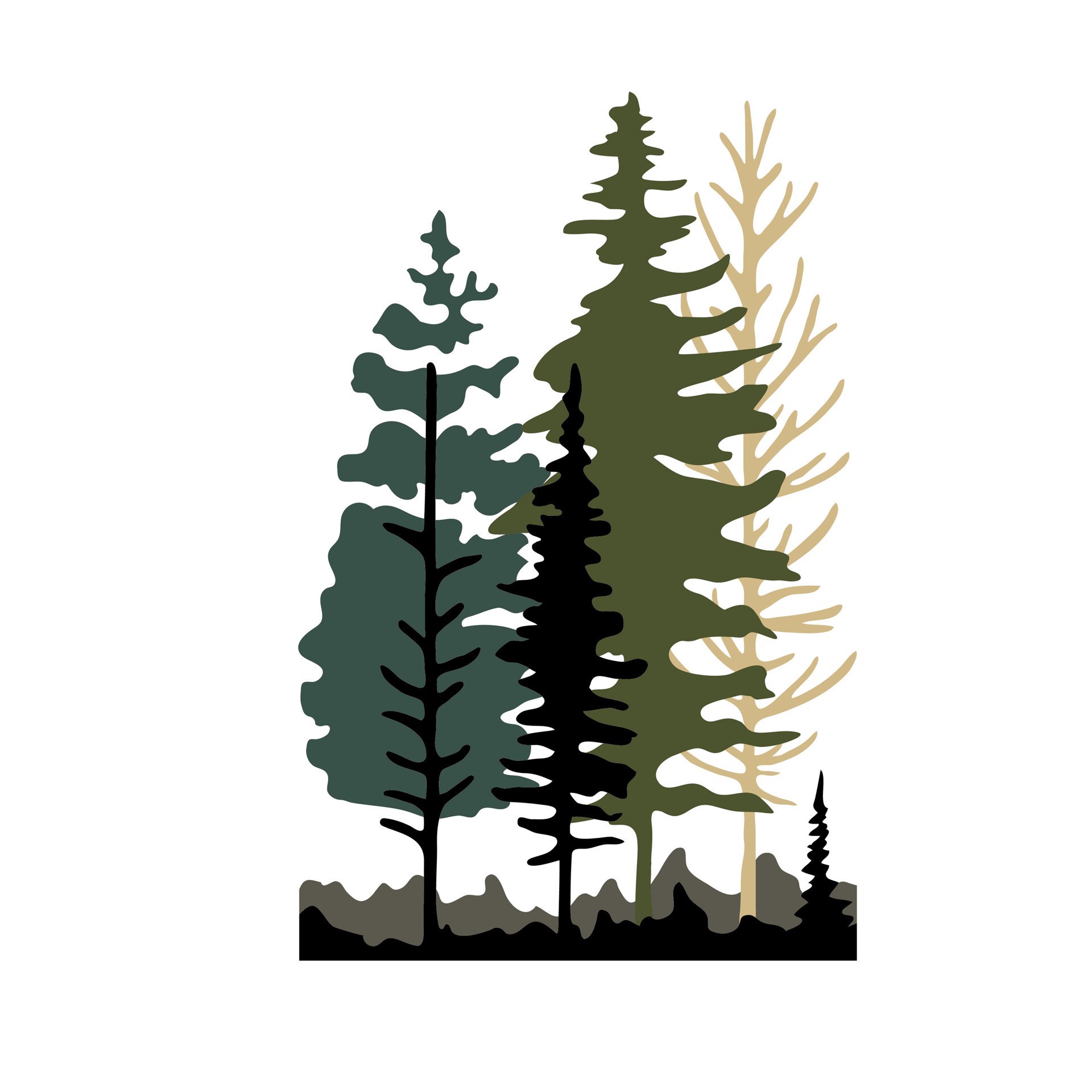 slide 3 of 3, Trees Layering Stencils By Recollections, 4 in x 6 in