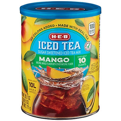 slide 1 of 1, H-E-B Mango Iced Tea Mix - 25.1 oz, 25.1 oz