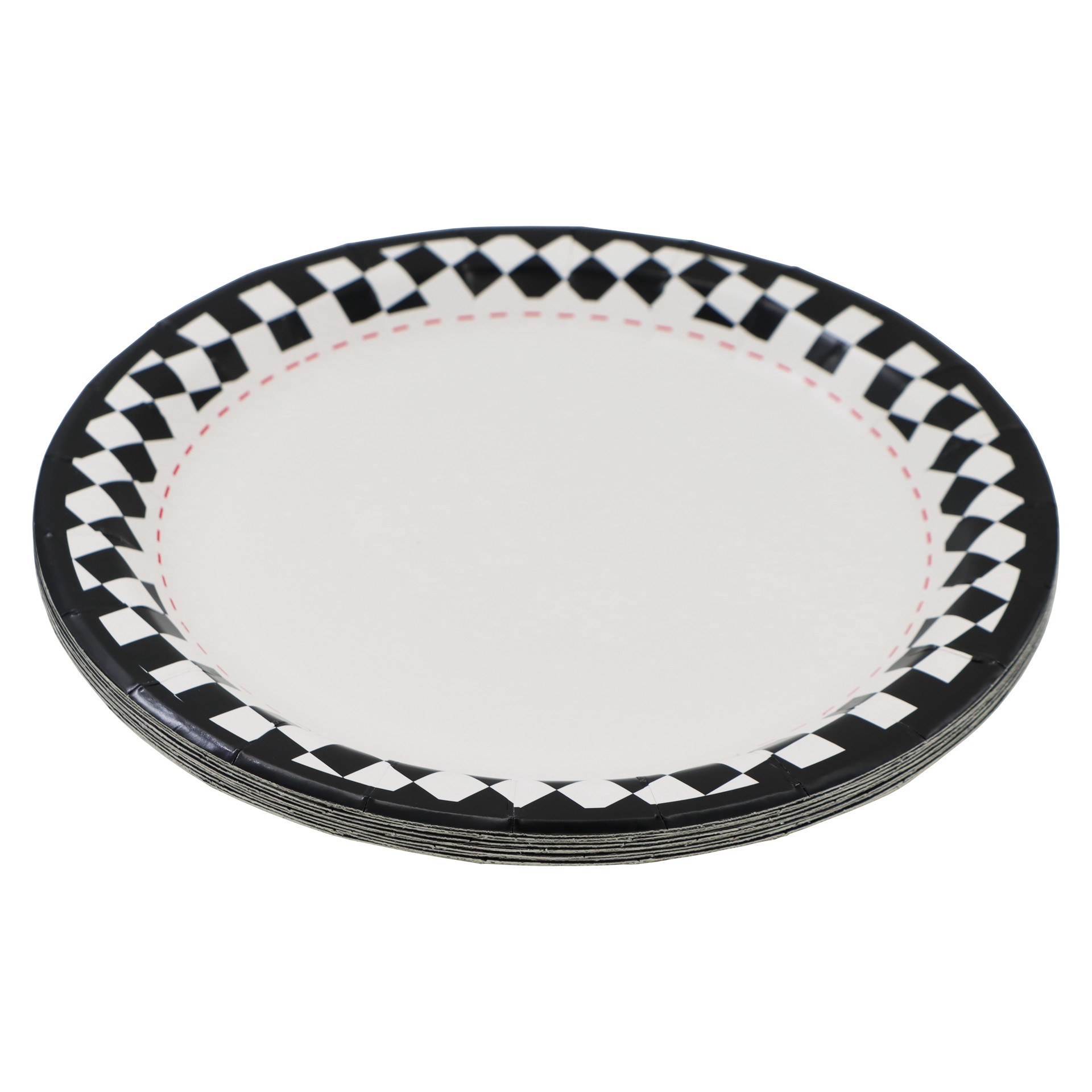 slide 2 of 2, 9" Black & White Checker Dinner Plates, 10ct. By Celebrate It, 10 ct