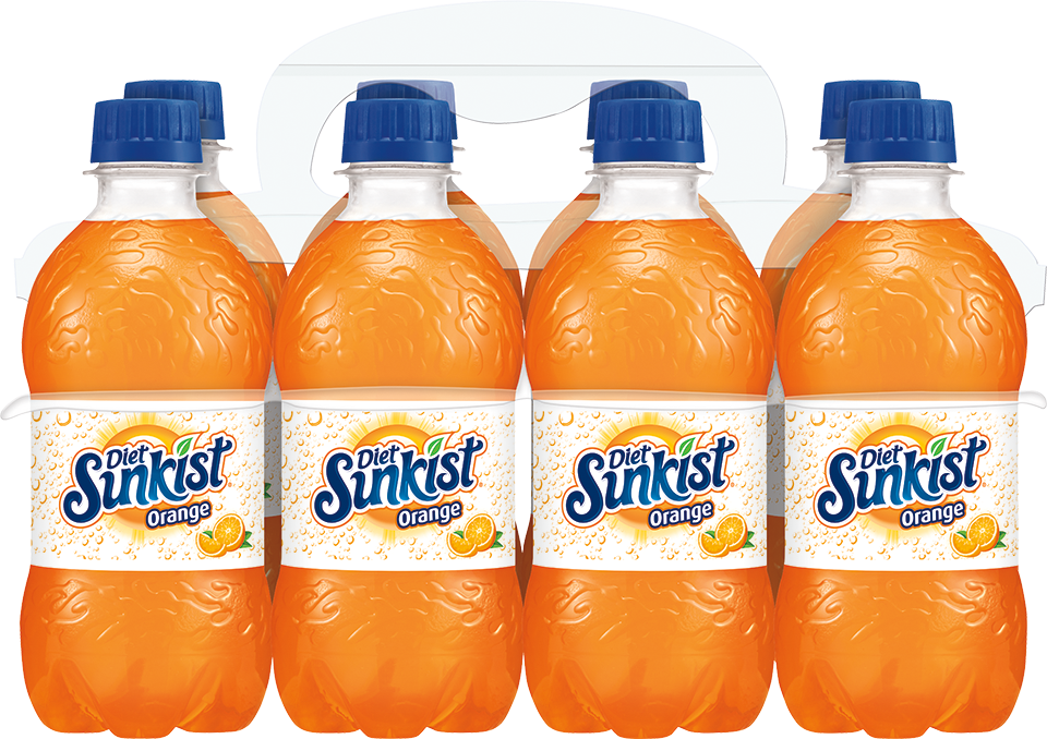 slide 1 of 2, Diet Sunkist Orange Soda, 8 ct; 12 fl oz