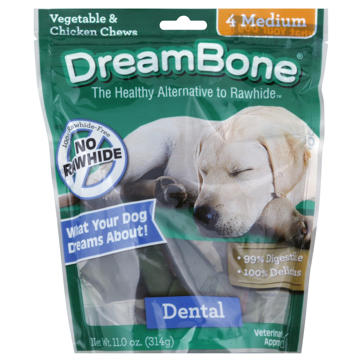 slide 2 of 2, DreamBone Vegetable & Chicken Chews 4 ea, 4 ct