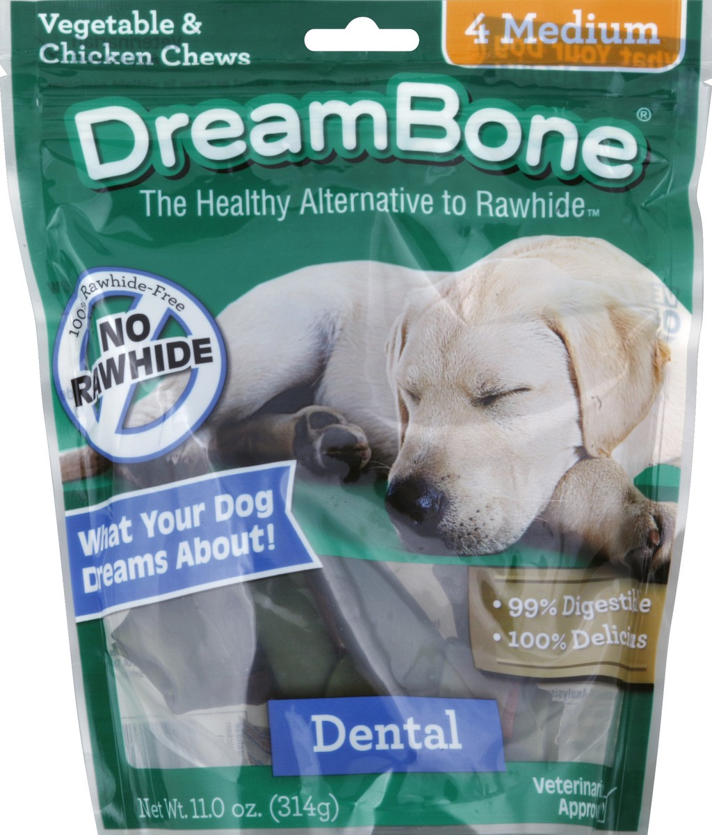 slide 1 of 2, DreamBone Vegetable & Chicken Chews 4 ea, 4 ct