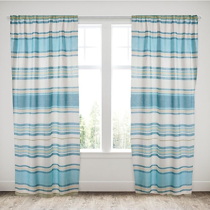 slide 1 of 1, Levtex Home Blue Maui Rod Pocket Window Curtain Panel, 84 in