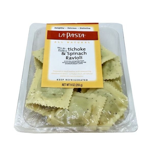 slide 1 of 1, La Pasta Artichoke & Spinch Ravioli, 9 oz