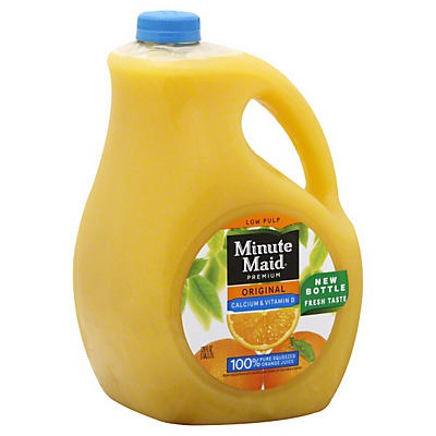 slide 1 of 1, Minute Maid Premium Low Pulp Orange Juice With Calcium, 128 fl oz