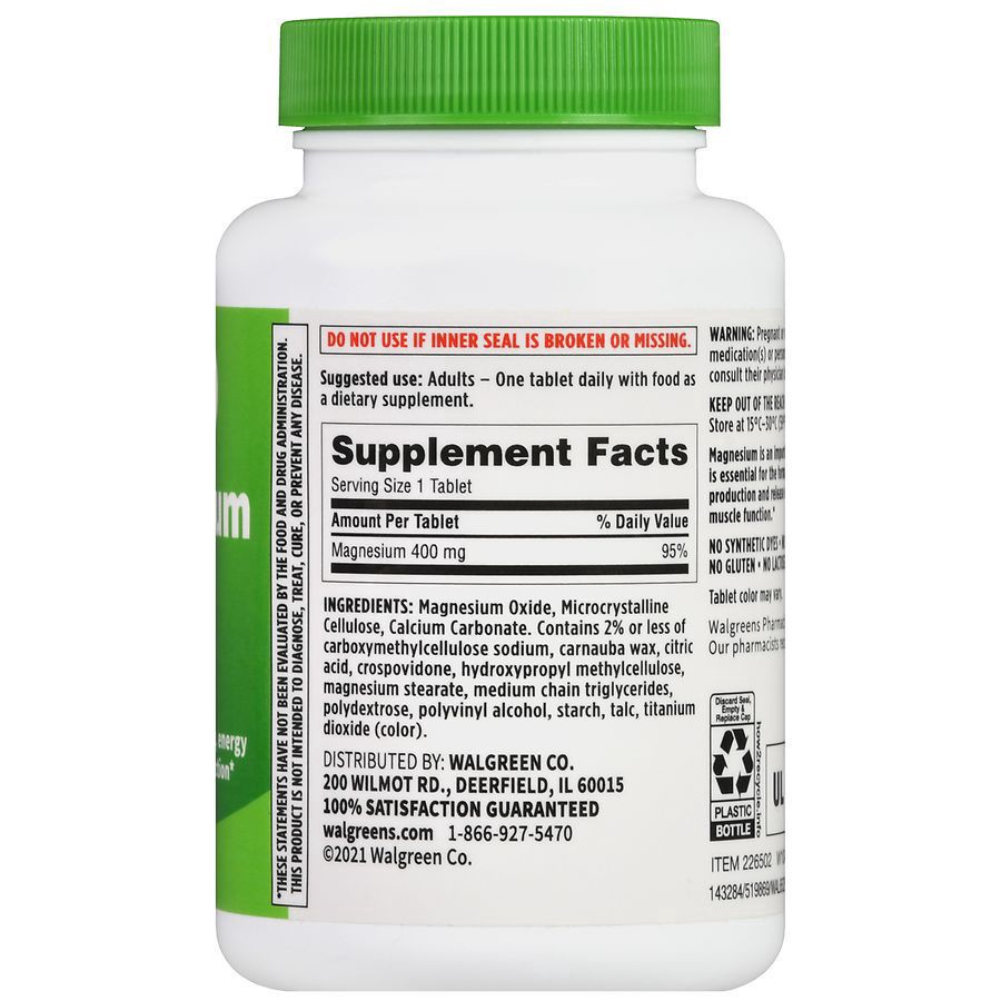 slide 2 of 5, Walgreens Magnesium 400 mg, 120 ct