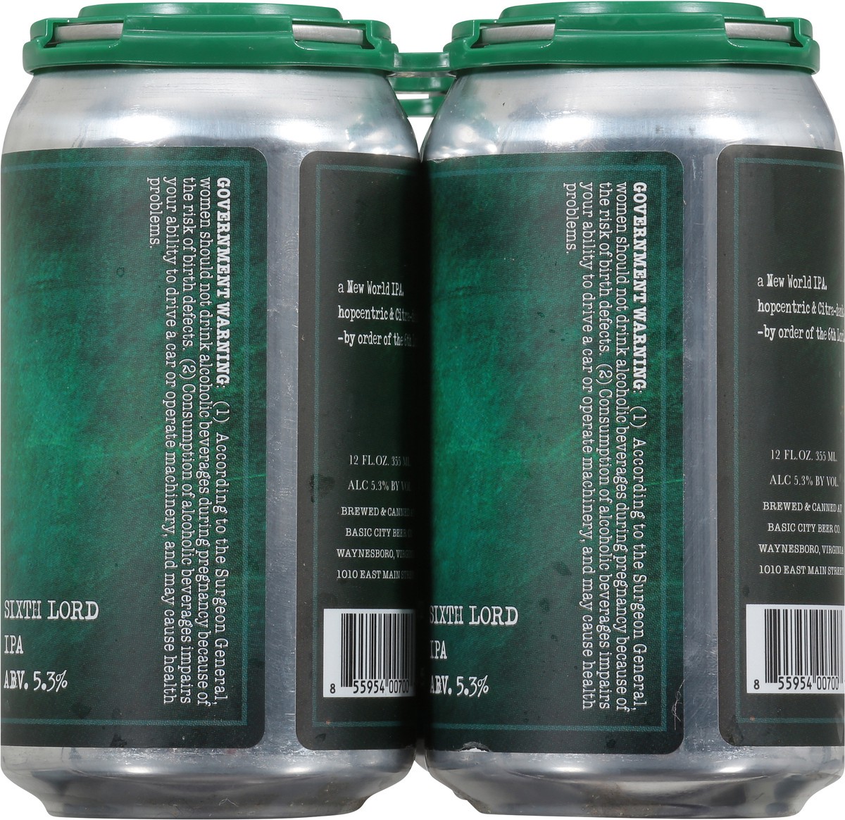 slide 8 of 11, Basic City Beer Co IPA Sixth Lord Beer 6 - 12 fl oz Cans, 6 ct