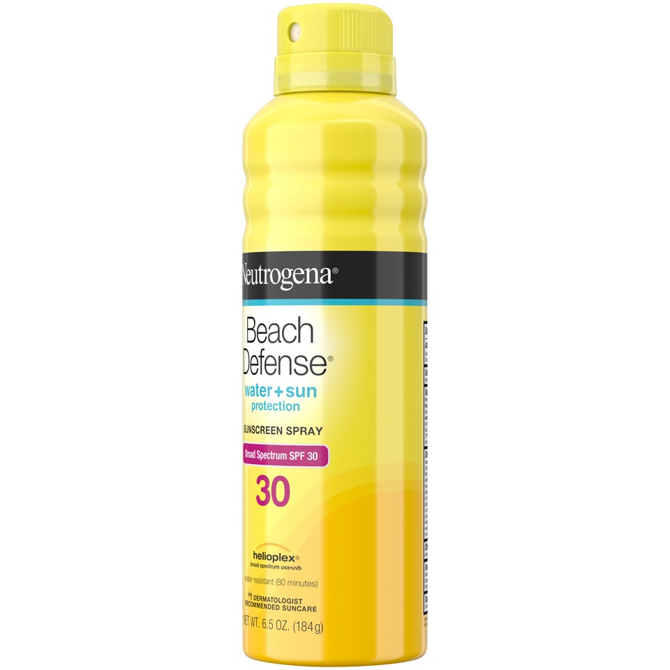 slide 3 of 6, Neutrogena Beach Defense Sunscreen Spray SPF 30 Water-Resistant Sunscreen Body Spray with Broad Spectrum SPF 30, PABA-Free, Oxybenzone-Free & Fast-Drying, Superior Sun Protection, 6.5 oz