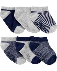Carter's Baby 6-Pack Ankle Socks Grey 3-12 Months