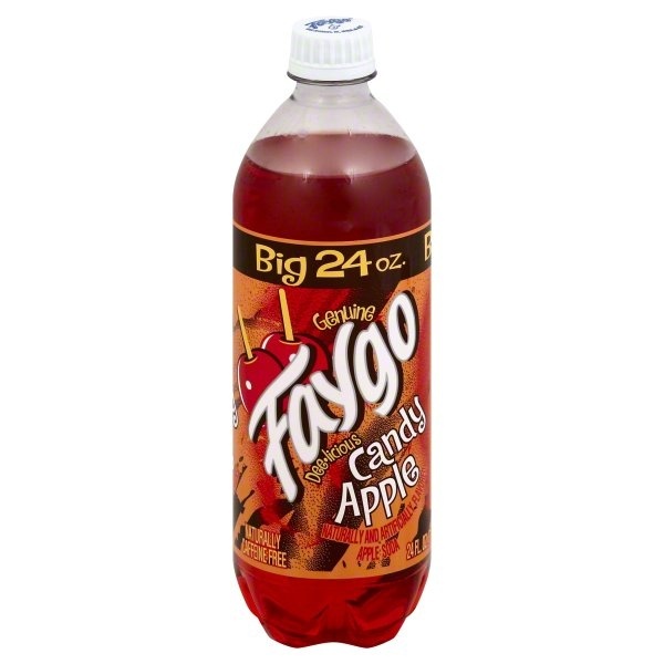 slide 1 of 1, Faygo Apple Soda, Candy Apple - 24 oz, 24 oz