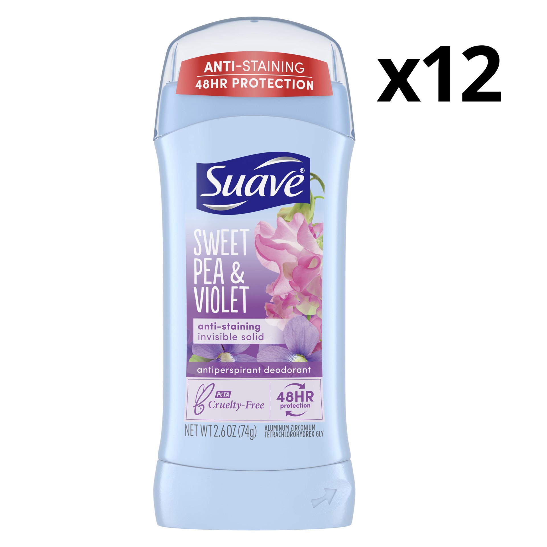 slide 1 of 5, Suave Deodorant Antiperspirant Deodorant Stick Sweet Pea and Violet, 2.6 oz, 2.6 oz