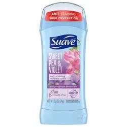 Suave 24- Hour Protection Sweet Pea & Violet Invisible Solid Anti-Perspirant/Deodorant, 2.6 oz