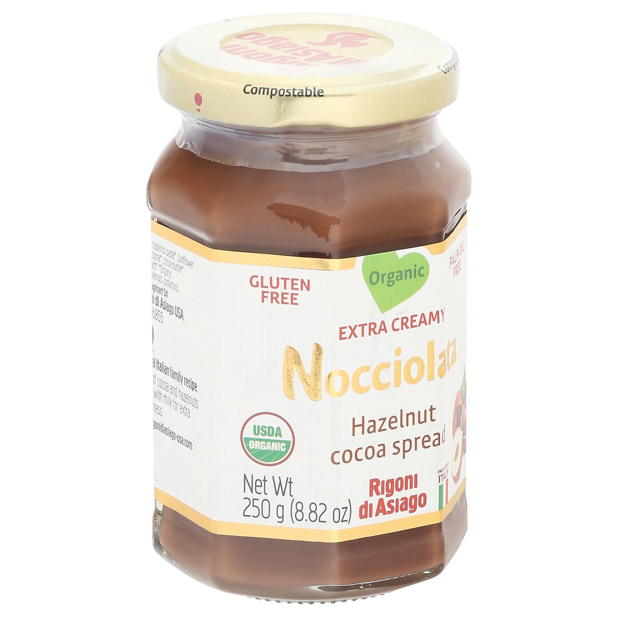 slide 11 of 14, Nocciolata Gluten Free Organic Extra Creamy Hazelnut Cocoa Spread 8.82 oz, 8.82 oz