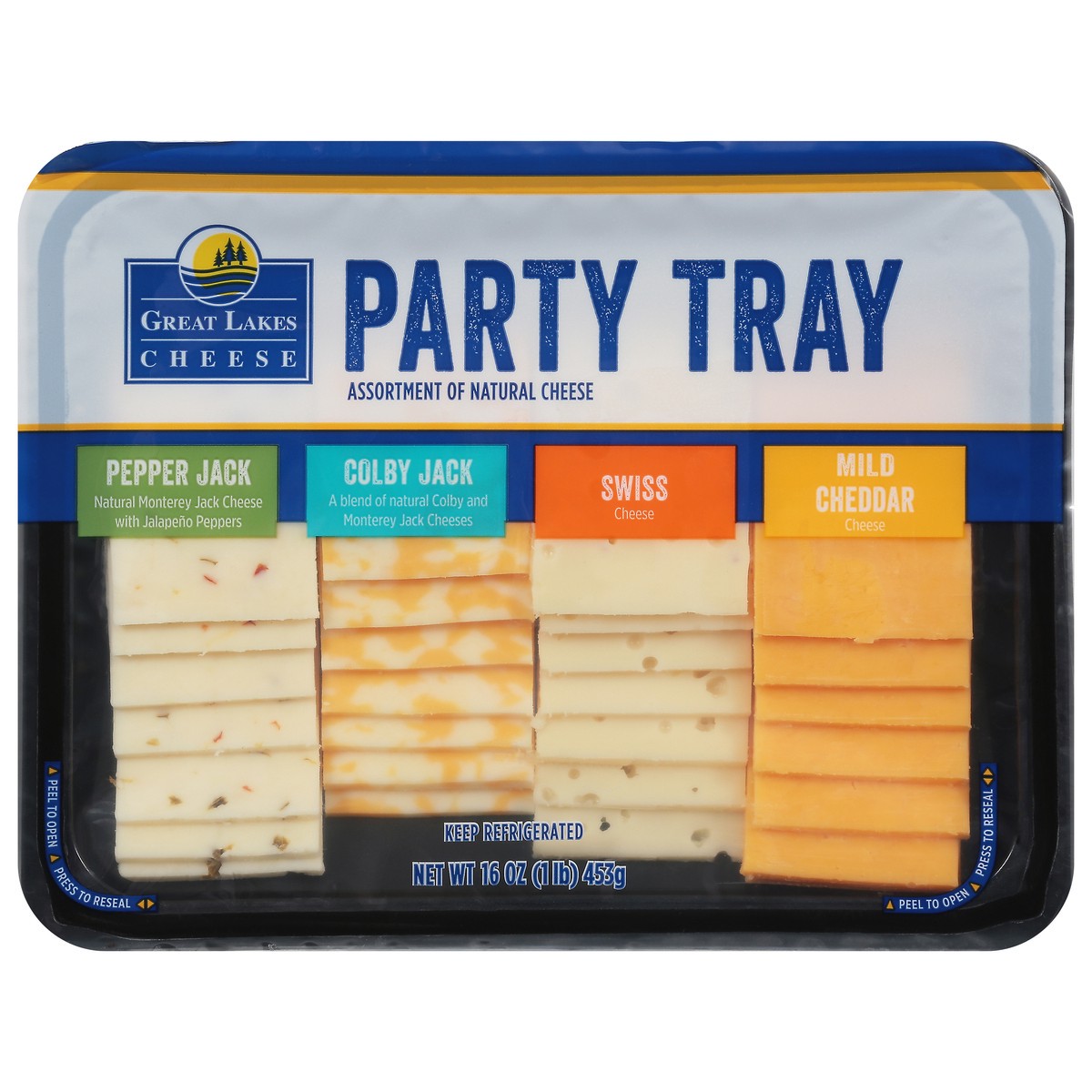 slide 1 of 1, Great Lakes Cheese Party Tray, 16 oz