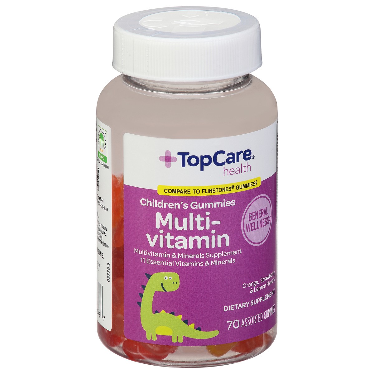 slide 9 of 9, TopCare Health Children's Orange, Strawberry & Lemon Flavors Multi-Vitamin 70 Gummies, 70 ct