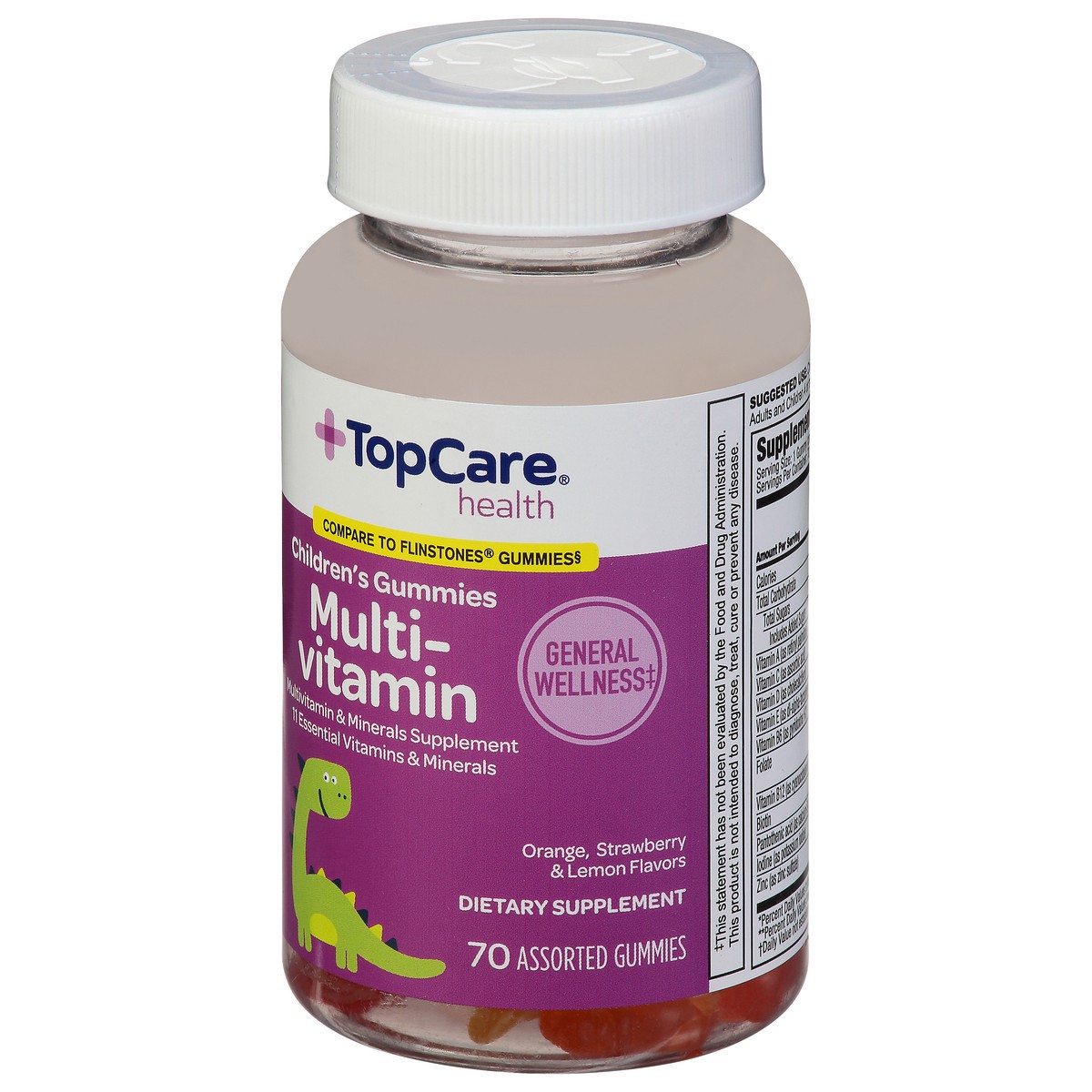 slide 7 of 9, TopCare Health Children's Orange, Strawberry & Lemon Flavors Multi-Vitamin 70 Gummies, 70 ct
