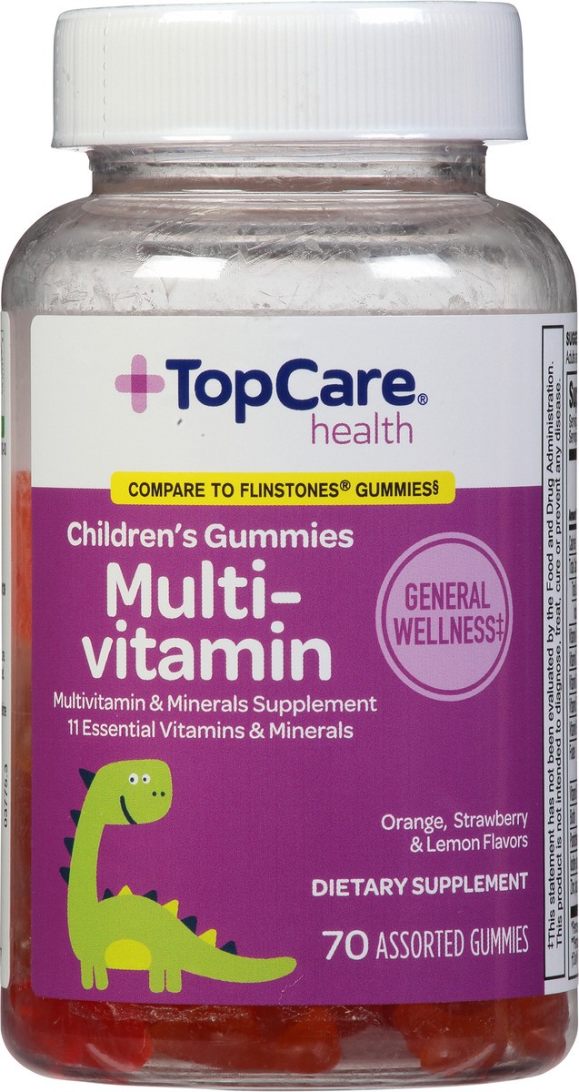 slide 4 of 9, TopCare Health Children's Orange, Strawberry & Lemon Flavors Multi-Vitamin 70 Gummies, 70 ct