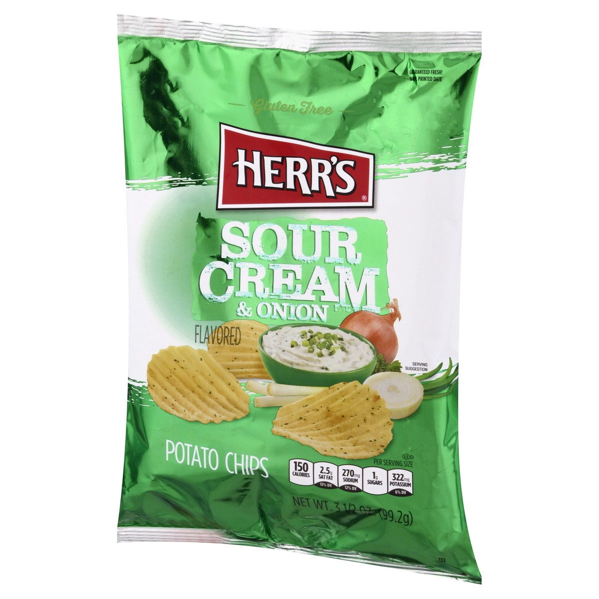 slide 7 of 12, Herr's Gluten Free Sour Cream & Onion Flavored Potato Chips 3.5 oz, 3.5 oz