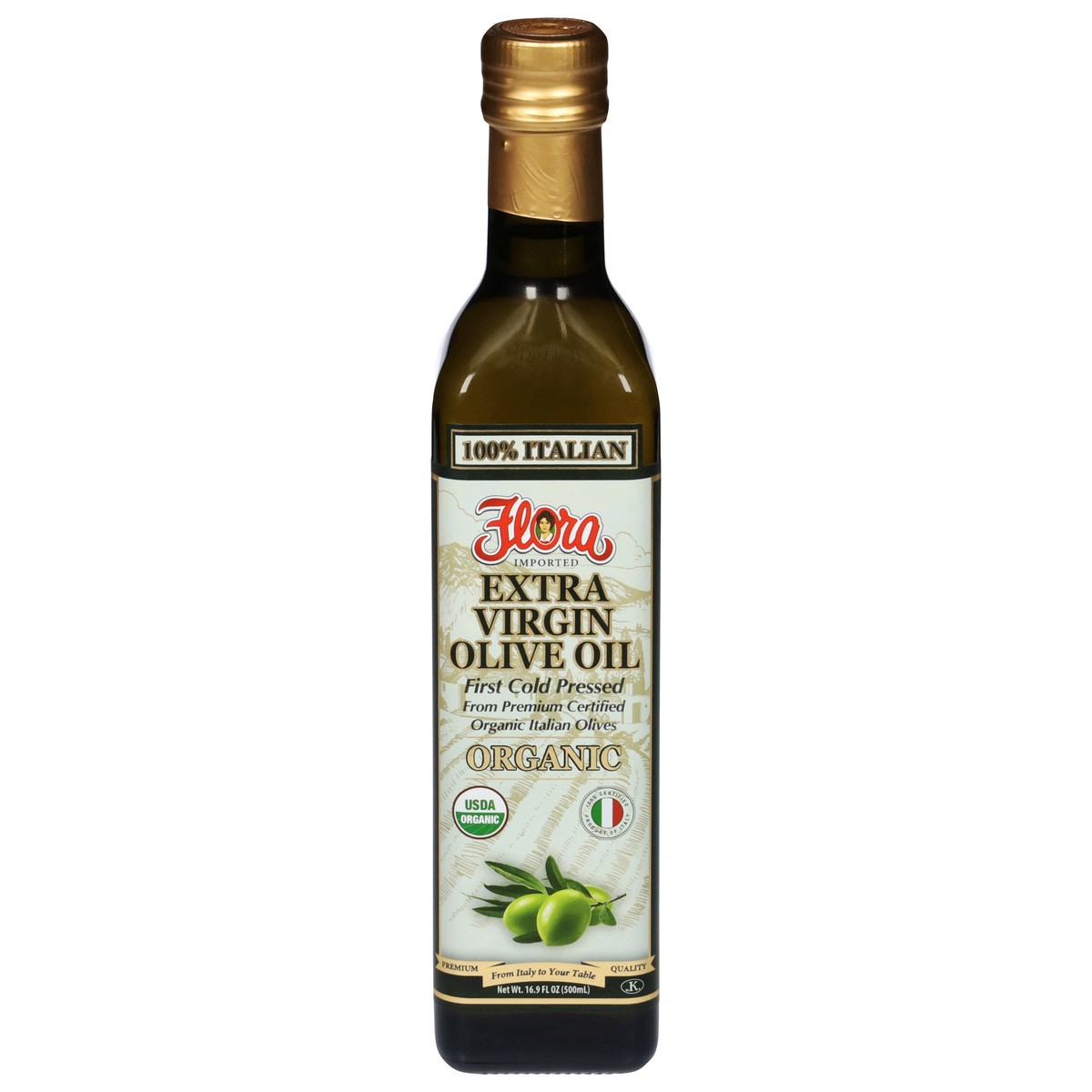 slide 1 of 9, FLORA FINE FOODS Org Extra Virgin Olive Oil, 16.9 fl oz