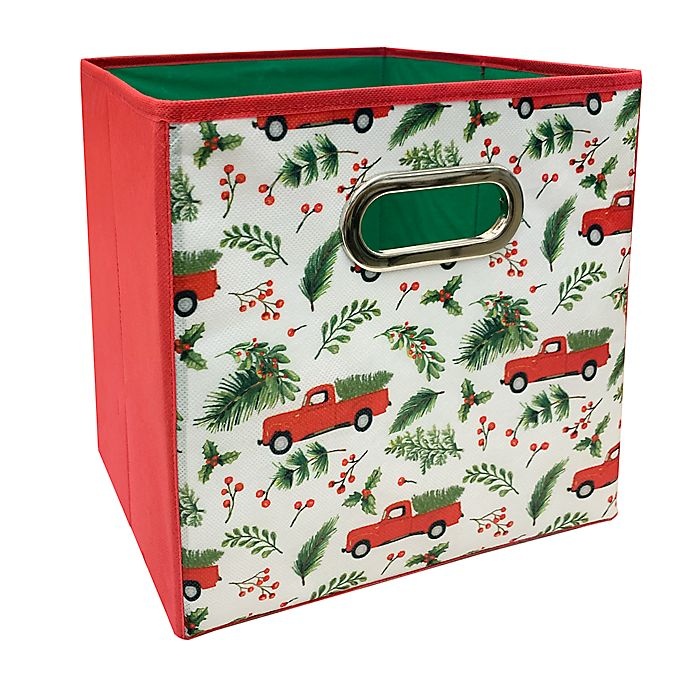 slide 1 of 1, Relaxed Living Holiday Truck Collapsible Storage Bin - Red, 1 ct