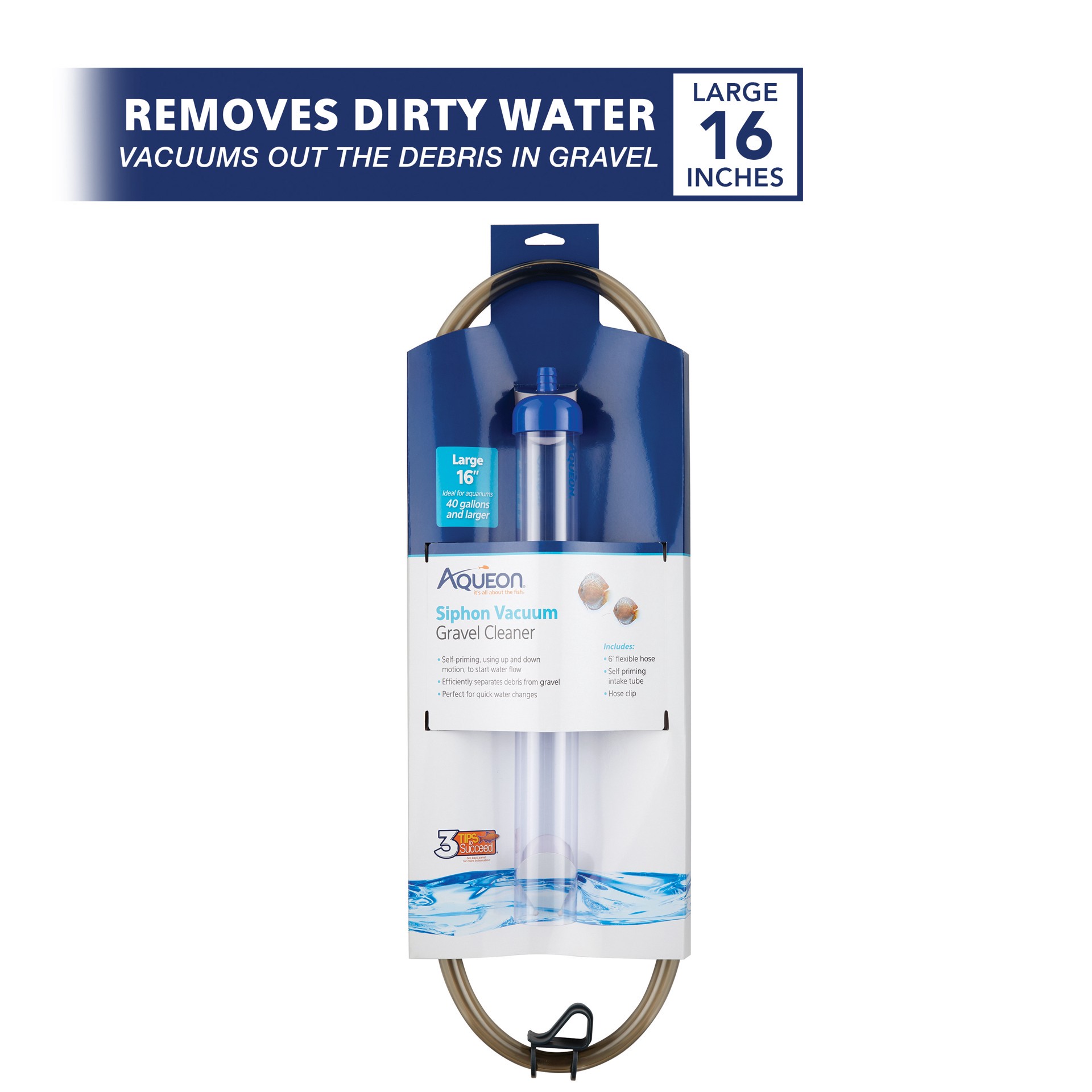 slide 10 of 10, Aqueon Siphon Vacuum Gravel Cleaner Large - 16 Inches, 1 ct