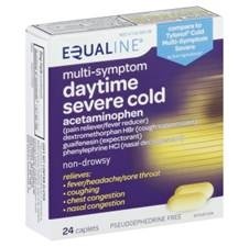 slide 1 of 1, Equaline Severe Cold, Multi-Symptom, Daytime, Caplets, 24 ct