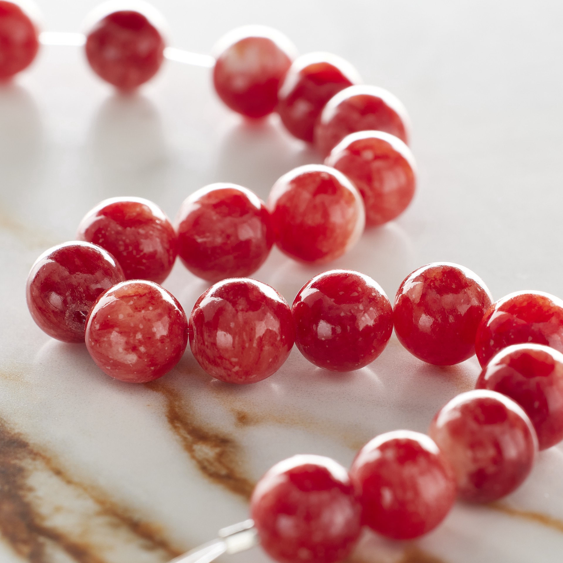 slide 3 of 3, Red Round Stone Beads, 10mm By Bead Landing, 10mm