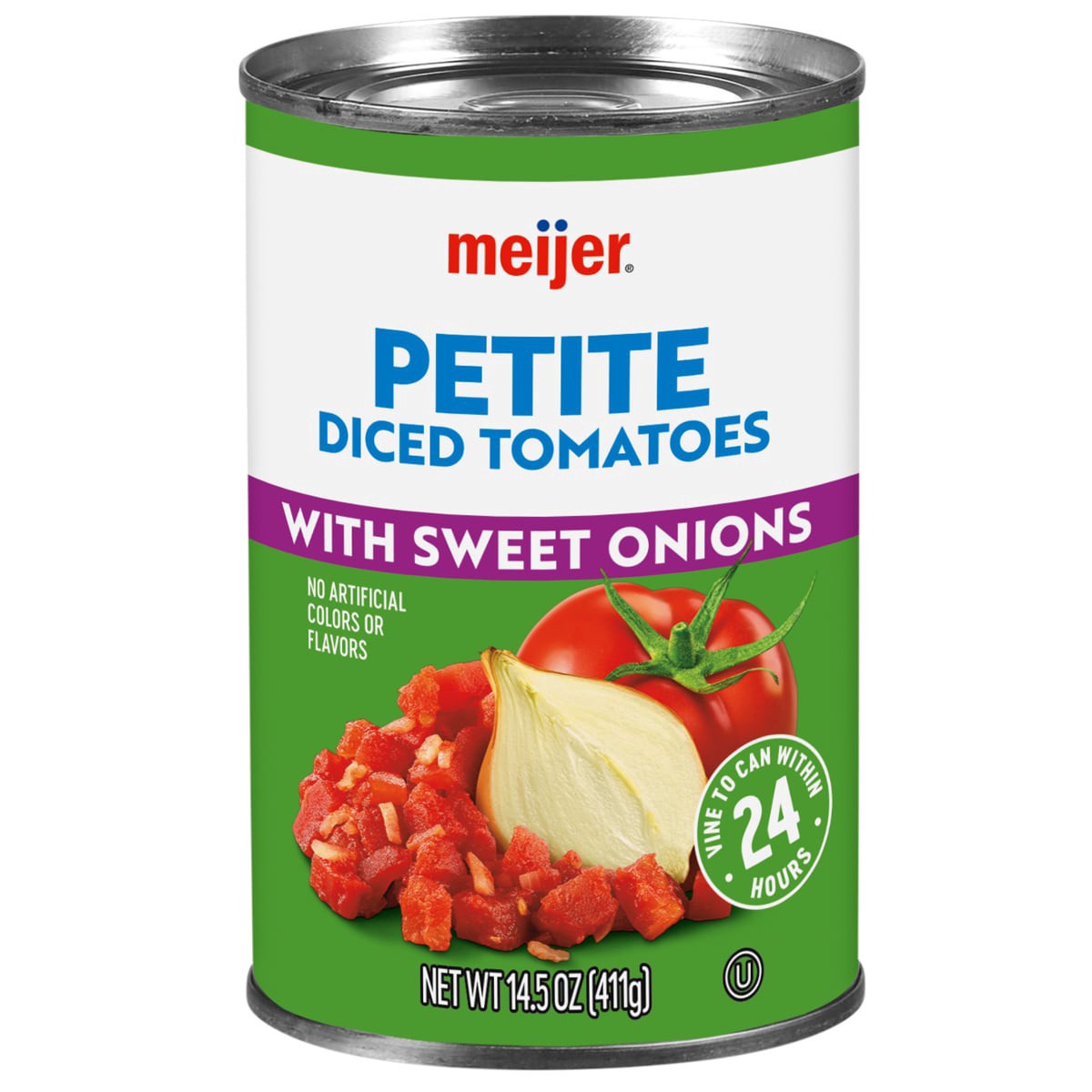 slide 1 of 5, MEIJER TOMATO DICED W SWEET ONIONS, 14.5 oz