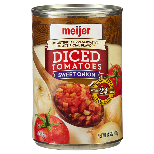 slide 1 of 2, Meijer Naturals Diced Tomatoes with Sweet Onion, 14.5 oz