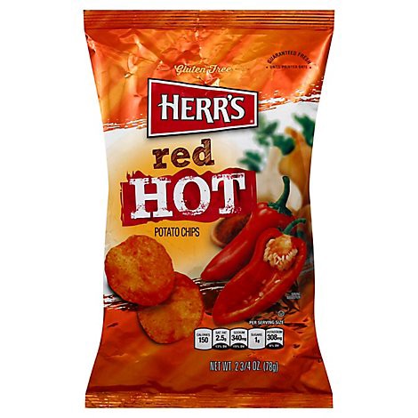 slide 1 of 6, Herr's Chip Red Hot, 2.75 oz