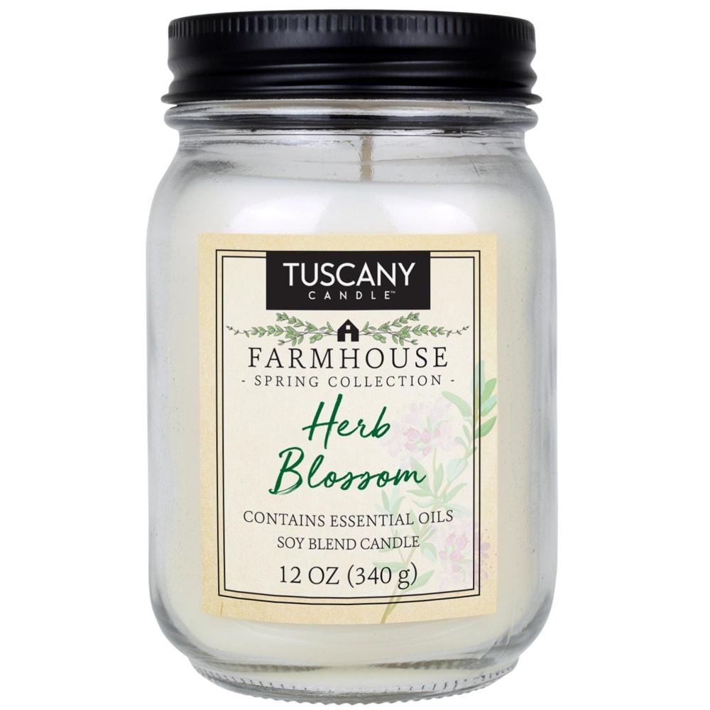 slide 1 of 1, Tuscany Herb Blossom Jar Candle - Ivory, 12 oz