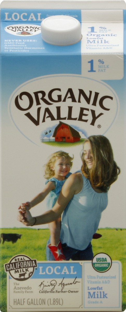 slide 2 of 4, ORGANIC VALLEY 1% (Low Fat) Organic Milk - Ultra Pasteurized, 64 oz, 64 oz