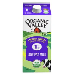 Organic Valley Organic Lowfat 1% Milk, Half Gallon - 1.89 Liter