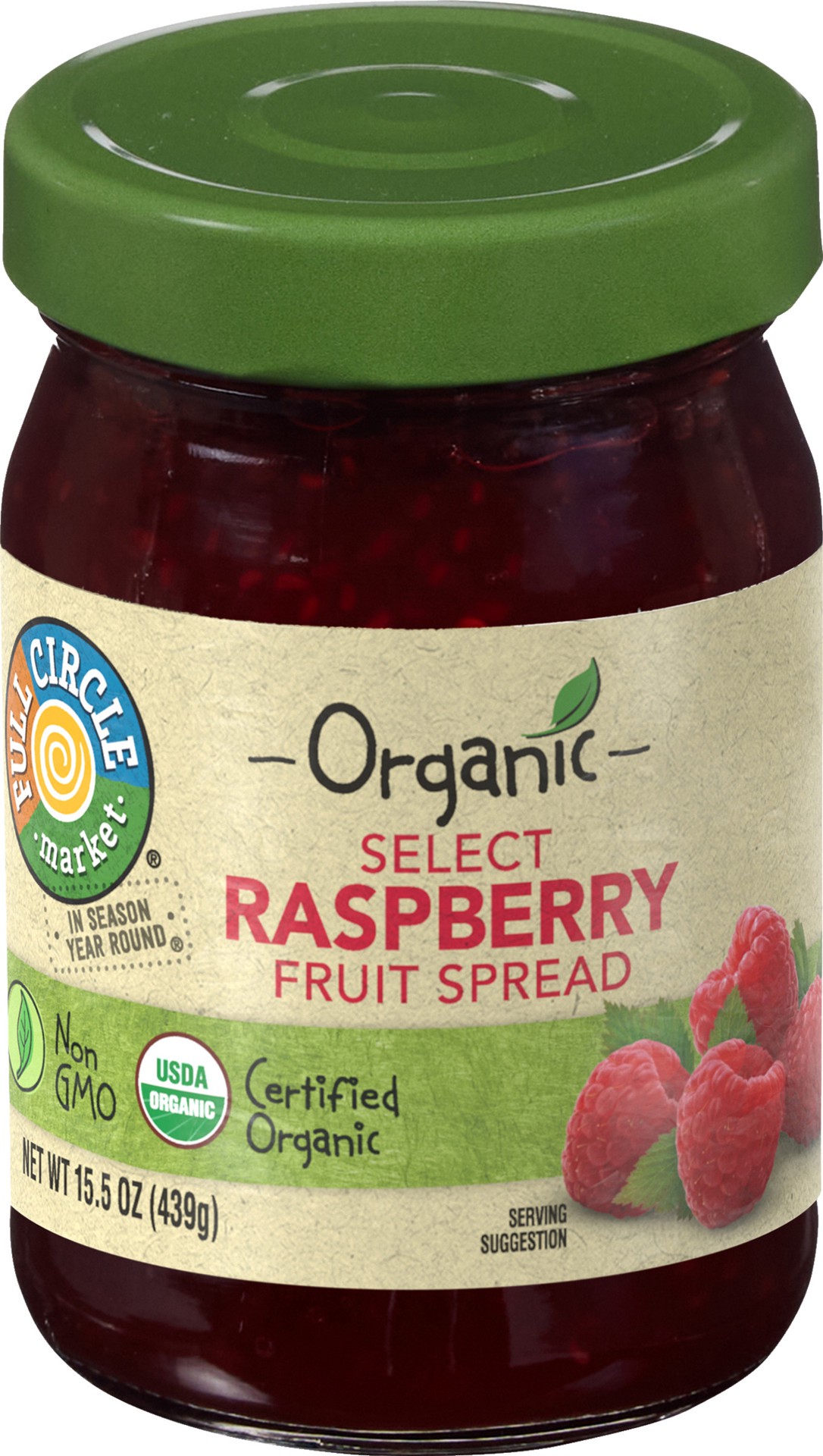 slide 1 of 1, Full Circle Market Select Fruit Spread, Raspberry, 15.5 oz