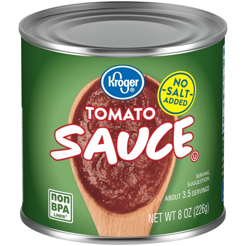 slide 1 of 1, Kroger No Salt Added Tomato Sauce, 8 oz