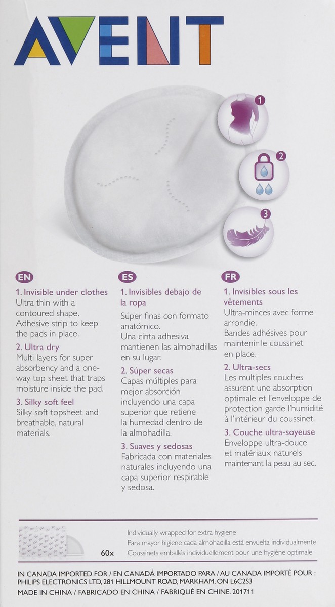 slide 6 of 7, Avent Breast Pads 60 ea, 60 ct