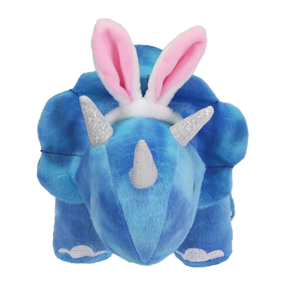 slide 2 of 4, Holiday Home Dino With Bunny Ears Plush - Blue, 9 in