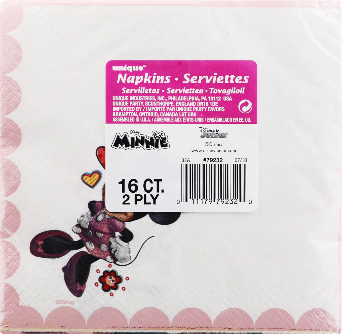 slide 2 of 11, Unique 2 Ply Disney Minnie Napkins 16 ea, 1 ct