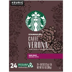 Starbucks K-Cup Coffee Pods, Dark Roast Hot or Iced Coffee, Caffè Verona, 24 Keurig Pods