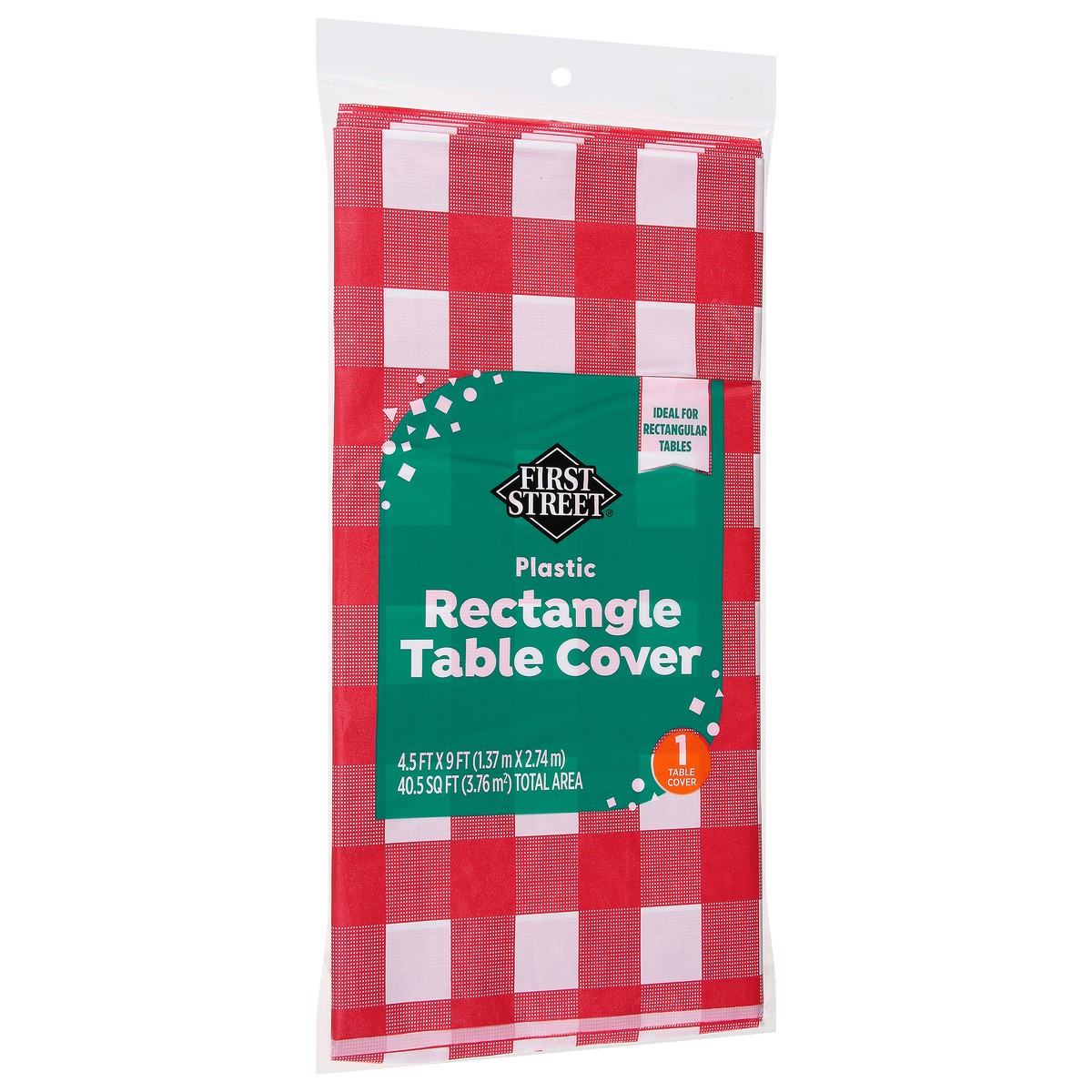 slide 7 of 11, First Street Fs Red Gingham Table Cover 54X108, 1 ct