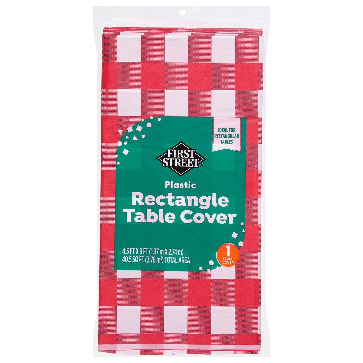 slide 10 of 11, First Street Fs Red Gingham Table Cover 54X108, 1 ct