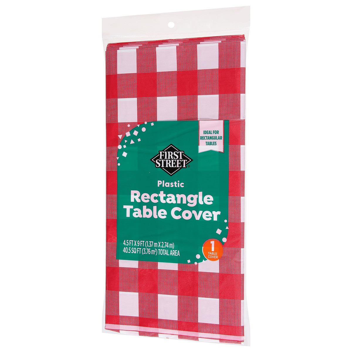 slide 9 of 11, First Street Fs Red Gingham Table Cover 54X108, 1 ct