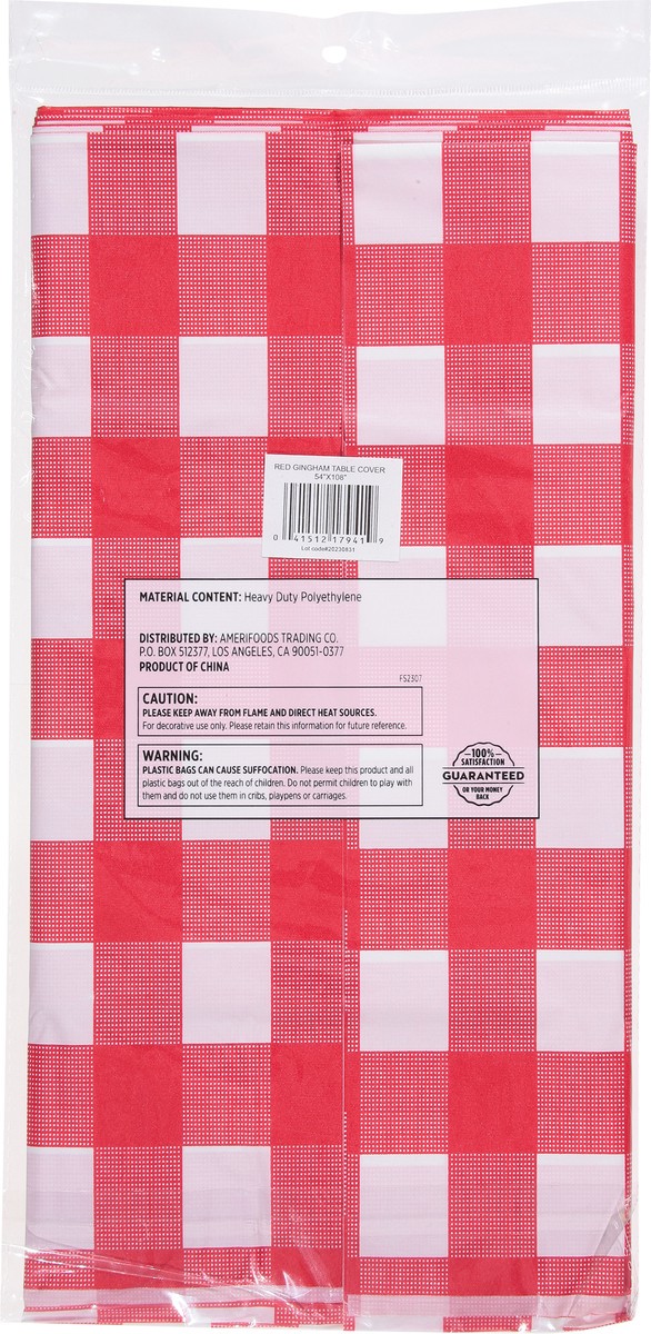 slide 3 of 11, First Street Fs Red Gingham Table Cover 54X108, 1 ct
