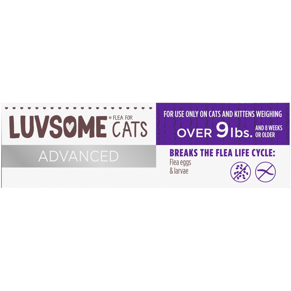 slide 1 of 3, Luvsome Advanced Flea & Tick Drops For Cats, 4 ct