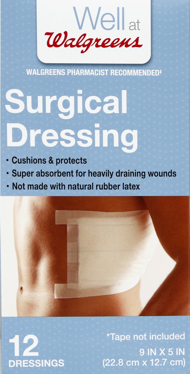 slide 4 of 4, Walgreens Surgical Dressings, 12 ct
