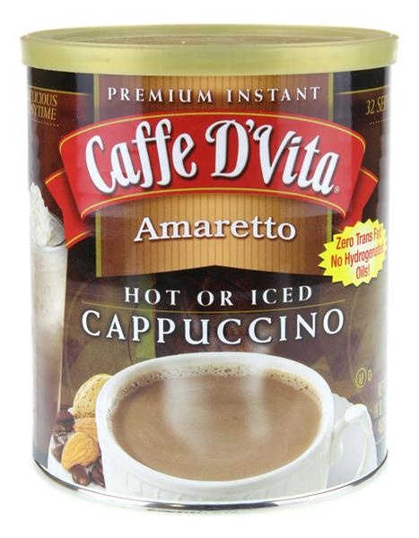 slide 1 of 1, Caffe D'Vita Amaretto Instant Cappuccino, 16 oz