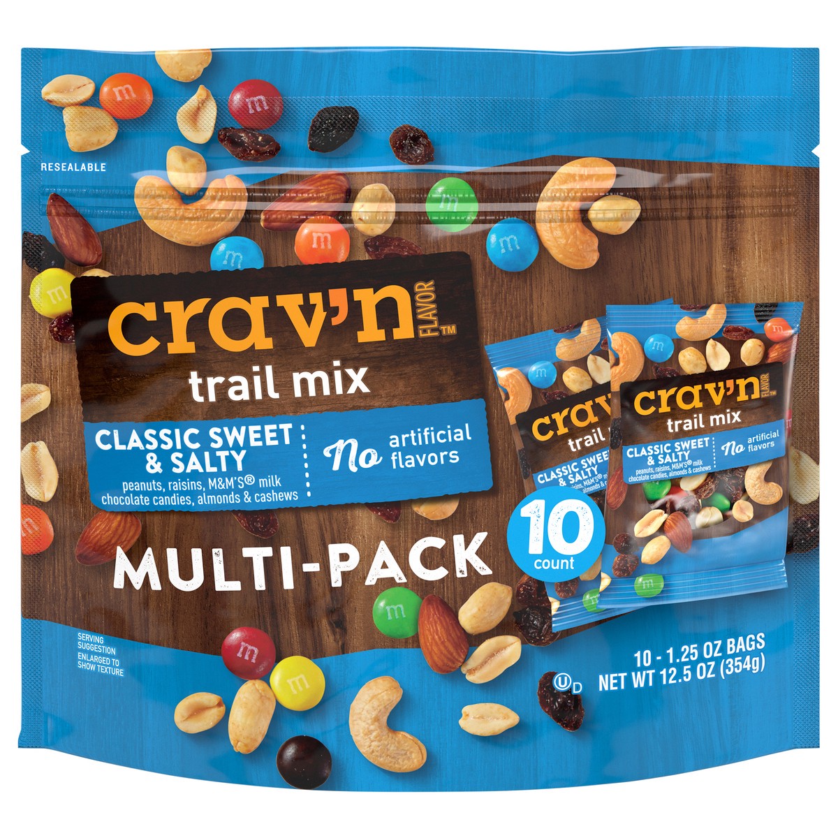 slide 2 of 4, Crav'n Flavor Classic Sweet & Salty Trail Mix Multi-Pack 10 - 1.25 oz Bags, 
