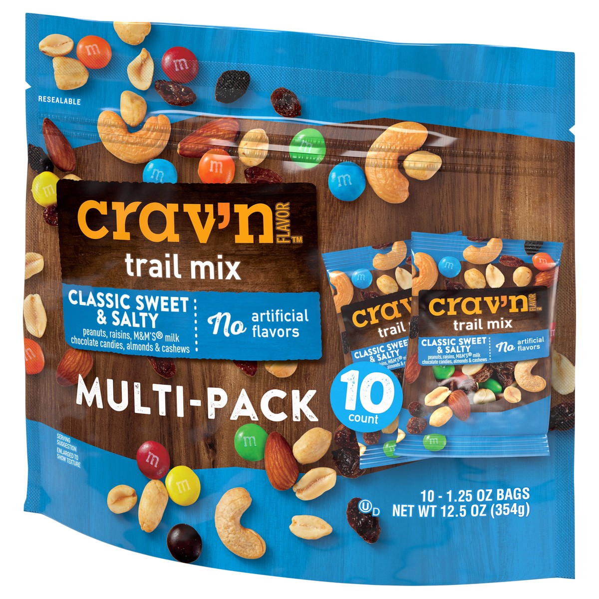 slide 4 of 4, Crav'n Flavor Classic Sweet & Salty Trail Mix Multi-Pack 10 - 1.25 oz Bags, 