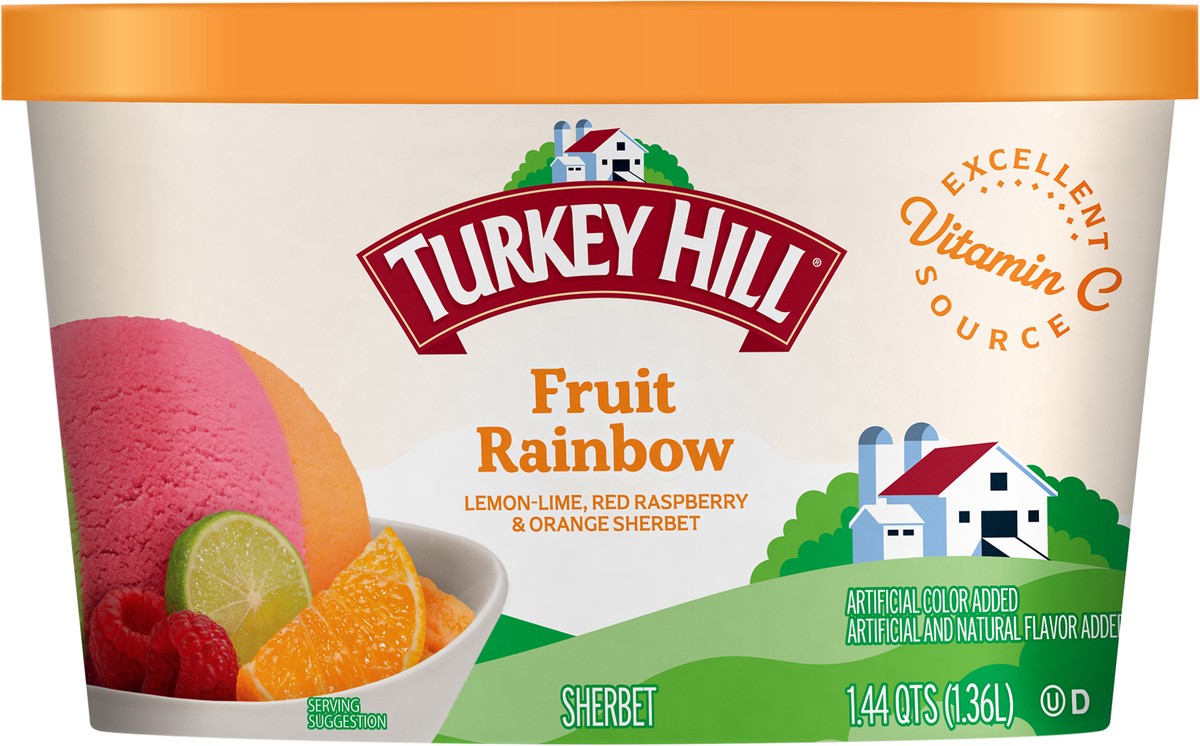 slide 2 of 2, Turkey Hill Fruit Rainbow Sherbet, 1.44 qt